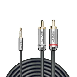 Câble audio Jack 3.5mm - 2x RCA 2 mètres-Lindy Online