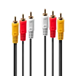 Câble audio vidéo 3 x RCA 10 mètres-Lindy Discount