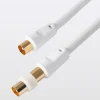 Câble coaxial blanc 17 VATC plaqué or M/F + adaptateur M/M L.1,5 m^Blyss Hot