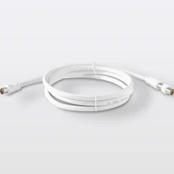 Câble coaxial blanc 19 VATC nickelé M/F + adaptateur M/M L.1,5 m^Blyss
