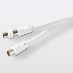 Câble coaxial blanc 19 VATC nickelé M/F + adaptateur M/M L.1,5 m^Blyss