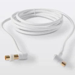 Câble coaxial Mâle / Femelle + adaptateur Mâle / Mâle coudé blanc Or, 3 m^Blyss Online