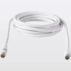 Câble coaxial Mâle / Femelle + adaptateur Mâle / Mâle blanc , 3 m^Blyss Discount