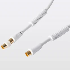 Câble coaxial Mâle / Femelle + adaptateur Mâle / Mâle blanc Or, 10 m-Blyss Hot