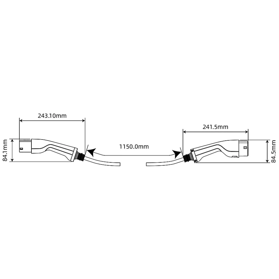 Câble de recharge pour voiture électrique en spirale 7,4KW 5m^ Sale