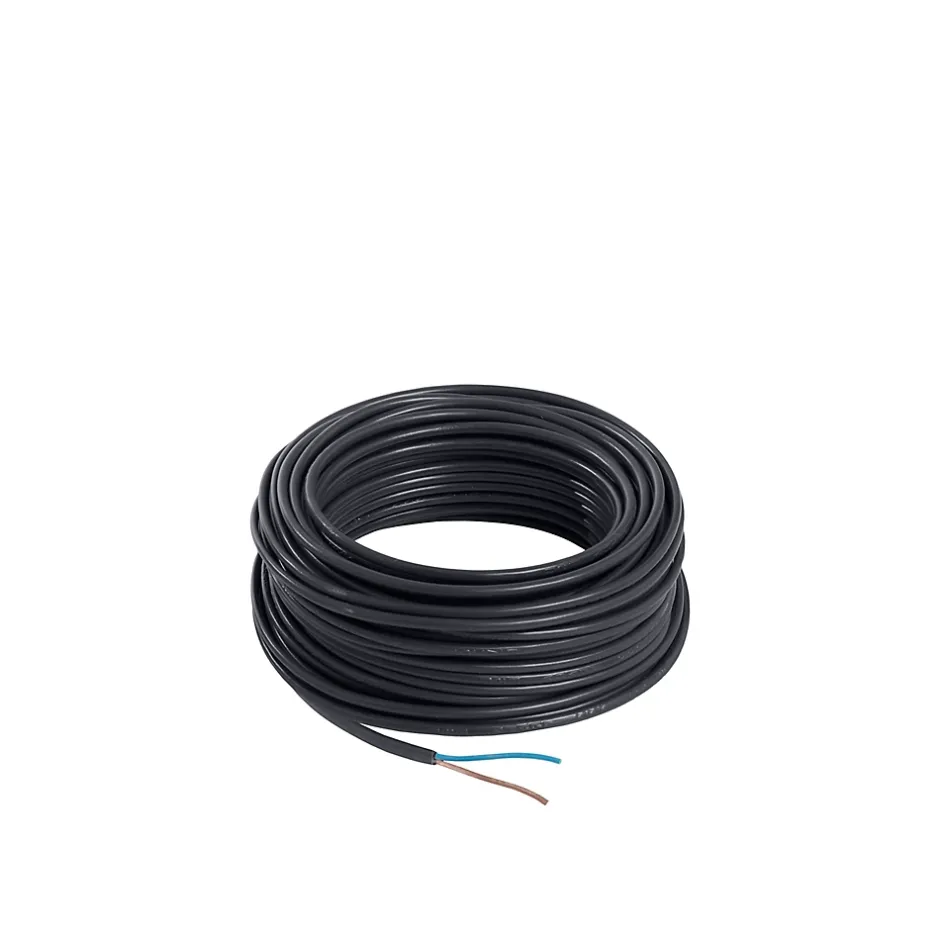 Câble électrique flexible H03VVH2F 2x0,75 mm² Noir - 25 m-Nexans New