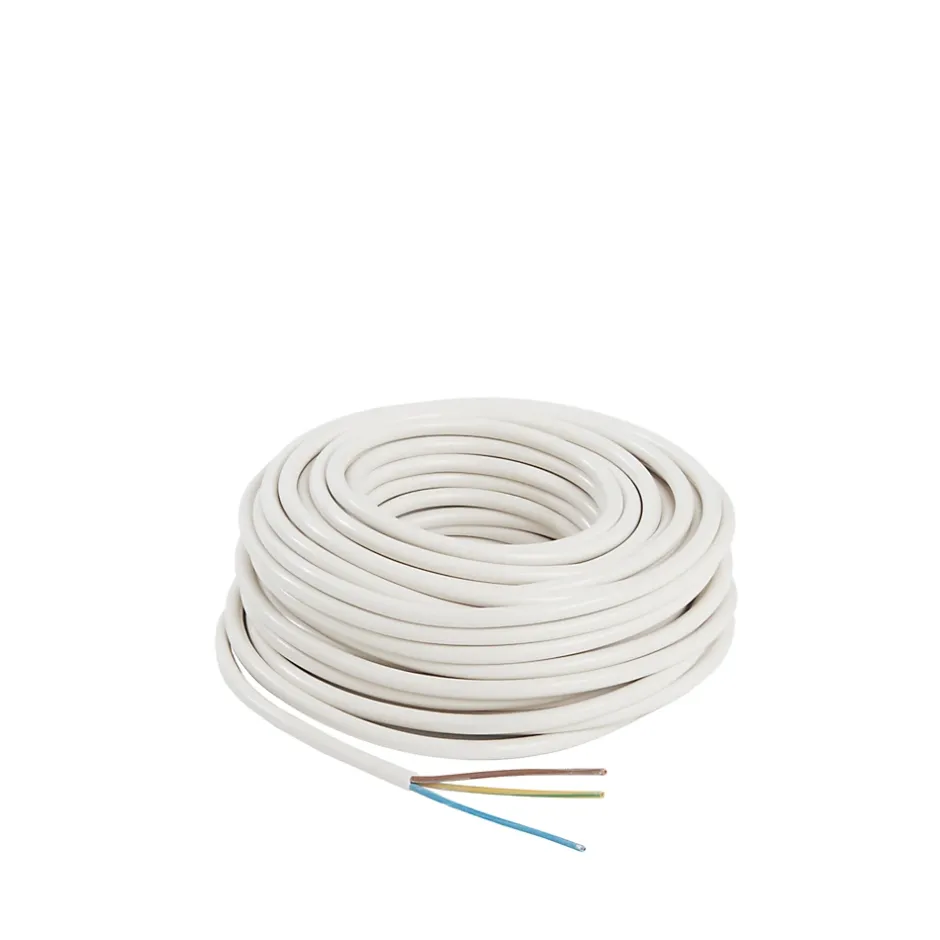 Câble électrique flexible H05VVF 3x1,5 mm² Blanc - 25 m^Nexans Clearance