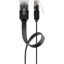 Câble RJ45 Cat6 15m non Blindé plat Noir^Goobay Outlet