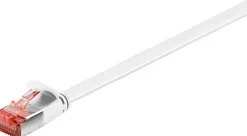 Câble RJ45 Cat6 plat blindé blanc 25cm-Goobay Outlet