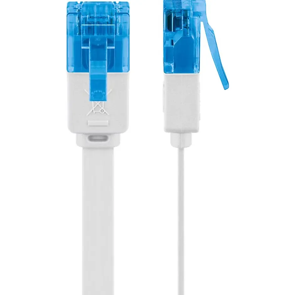 Câble RJ45 Cat6a plat blanc 10 m-Goobay New
