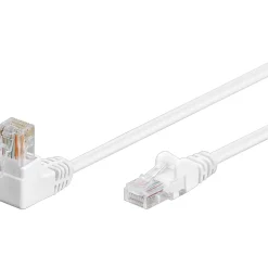 Câble RJ45 Cat5e coudé blanc 3 mètres-Goobay Hot