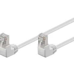 Câble RJ45 Cat5e coudé blindé blanc 25cm^Goobay Outlet