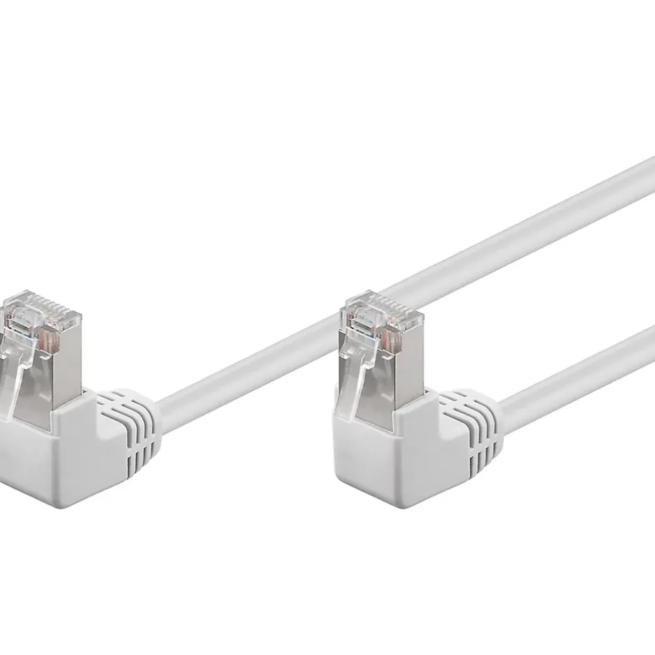 Câble RJ45 Cat5e coudé blindé blanc 25cm^Goobay Outlet