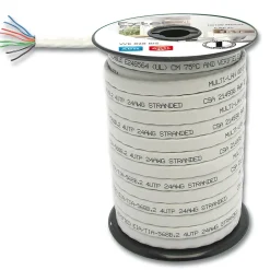 Câble réseau type Ethernet plat blanc 25 mètres spécial ADSL/ADSL2+ 4 paires - - 408285^Extel New