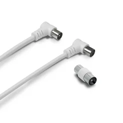 Câble TV coaxial 9,52 mm coudé mâle/fem. + adaptateur 9,52 mm - 338008^Metronic Sale