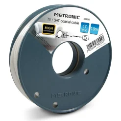 Câble TV coaxial bobine 17 VAtC 10 m - blanc-Metronic Discount