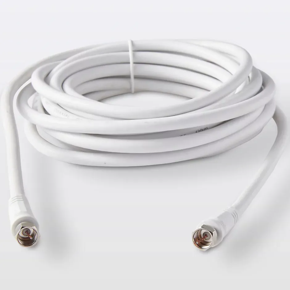 Câble type F 3C2V Mâle / Mâle blanc , 5 m-Blyss Online