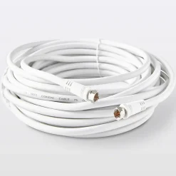 Câble type F 3C2V Mâle / Mâle blanc , 10 m-Blyss