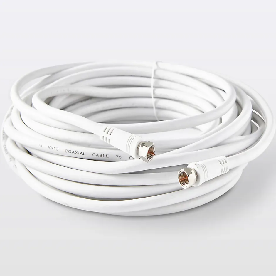 Câble type F 3C2V Mâle / Mâle blanc , 10 m-Blyss