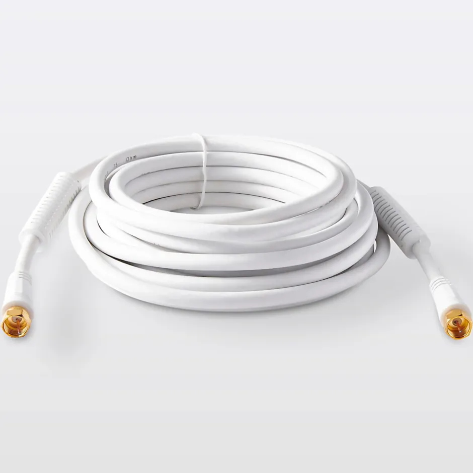 Câble type F Mâle / Mâle blanc Doré, 5 m-Blyss New