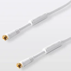 Câble type F Mâle / Mâle blanc Doré, 10 m-Blyss Discount