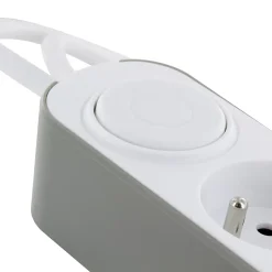 Bloc multiprise 5 prises 16 A avec 2 ports USB et cable 1,5 m HO5VV-F 3x1,5 mm2 blanc et gris^Chacon Online