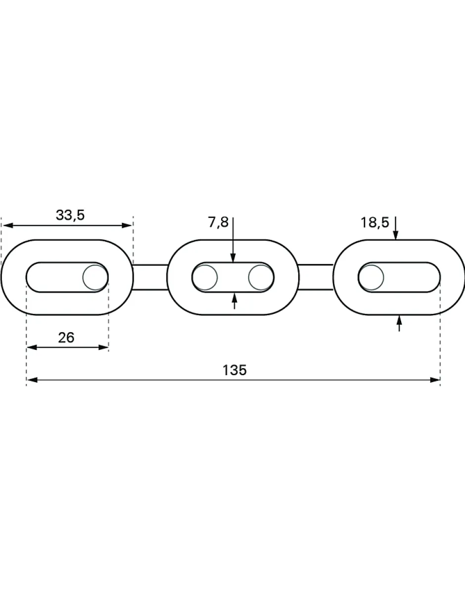 Chaine de signalisation 6mm x 2,5m, rouge/blanc -^Thirard Hot