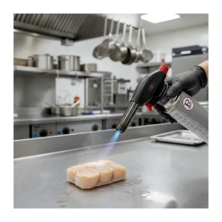 Chalumeau à gaz 180W - 360-C + Cartouche gaz butane 227gr - Chalumeau de cuisine Allumage auto piezo flamme réglable-Proweltek New