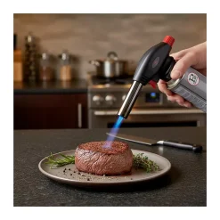 Chalumeau à gaz 180W - 360-C + Cartouche gaz butane 227gr - Chalumeau de cuisine Allumage auto piezo flamme réglable-Proweltek New