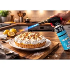 Chalumeau à gaz 180W - 360-C + Cartouche gaz butane 227gr - Chalumeau de cuisine Allumage auto piezo flamme réglable-Proweltek New