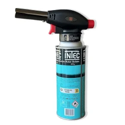 Chalumeau à gaz 180W - 360-C + Cartouche gaz butane 227gr - Chalumeau de cuisine Allumage auto piezo flamme réglable-Proweltek New