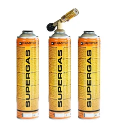 Chalumeau de soudure à gaz Flamme + 3 Cartouches de gaz 330gr^Kemper