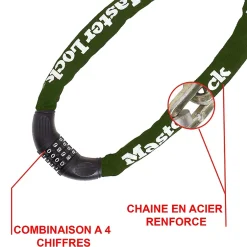 Chaîne en acier à combinaison Masterlock 1.50m x 8 mm-Master Lock Best