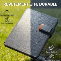 Chargeur solaire portable 36W ports type-C et USB-a norme IP67 RoHS CE-RMC gris-Homcom Online