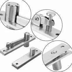 Charnière de porte pivotante dissimulée pour armoires et penderies (argent)^Deko