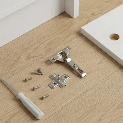 Charnière invisible key hole acier nickelé pour porte Ø26 mm 92°, lot de 2^Diall Sale