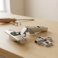 Charnière invisible tourillon acier nickelé pour porte à demi-recouvrement Ø35 mm 110°, lot de 2-Diall