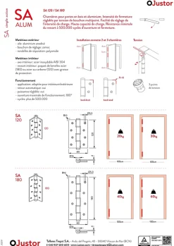 Charnière simple action à ressort, 120X40 mm, en aluminium anodisée bronze, pour porte de 40 mm^Hardwarexchange