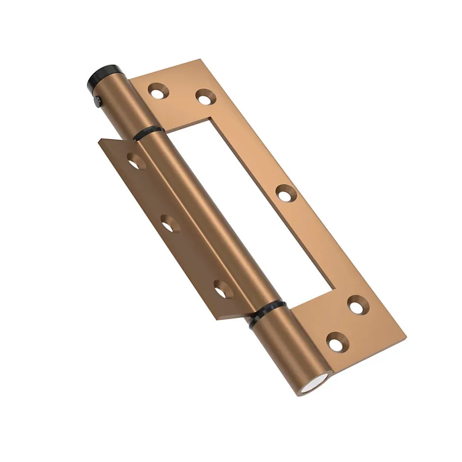 Charnière simple action à ressort, 150X30 mm, aluminium anodisée bronze posée totalement en applique, a lame centrée.-Hardwarexchange New