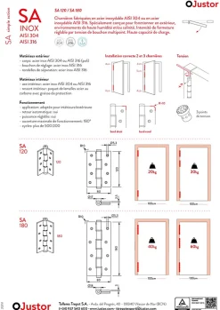 Charnière simple action à ressort, 180X40 mm, en acier inox 316, pour porte de 40 mm-Hardwarexchange