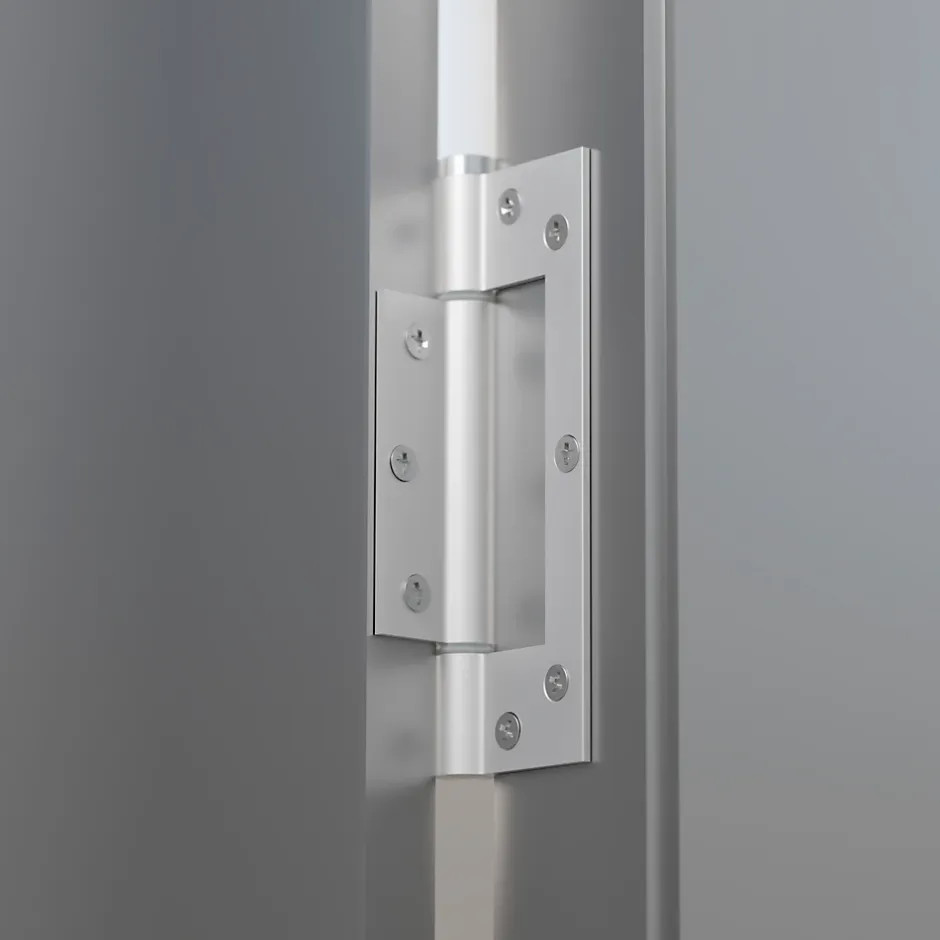 Charnière simple action à ressort, 150X30 mm, aluminium anodisée argent posée totalement en applique, a lame centrée.^Hardwarexchange Online