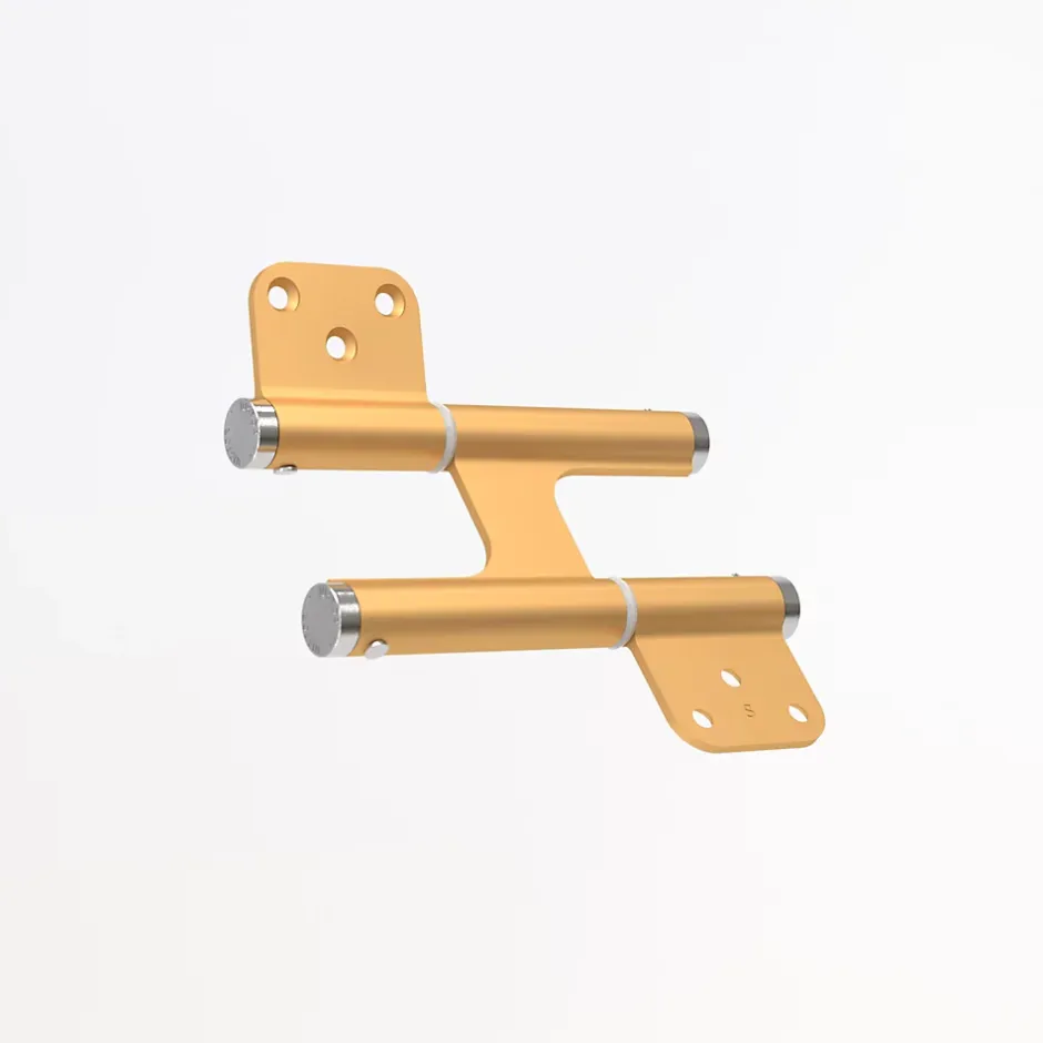 Charnière va et vient à ressort, 120X35 mm, mouvement 180 degrés, en aluminum anodisée or, posée totalement en applique,^Hardwarexchange Outlet