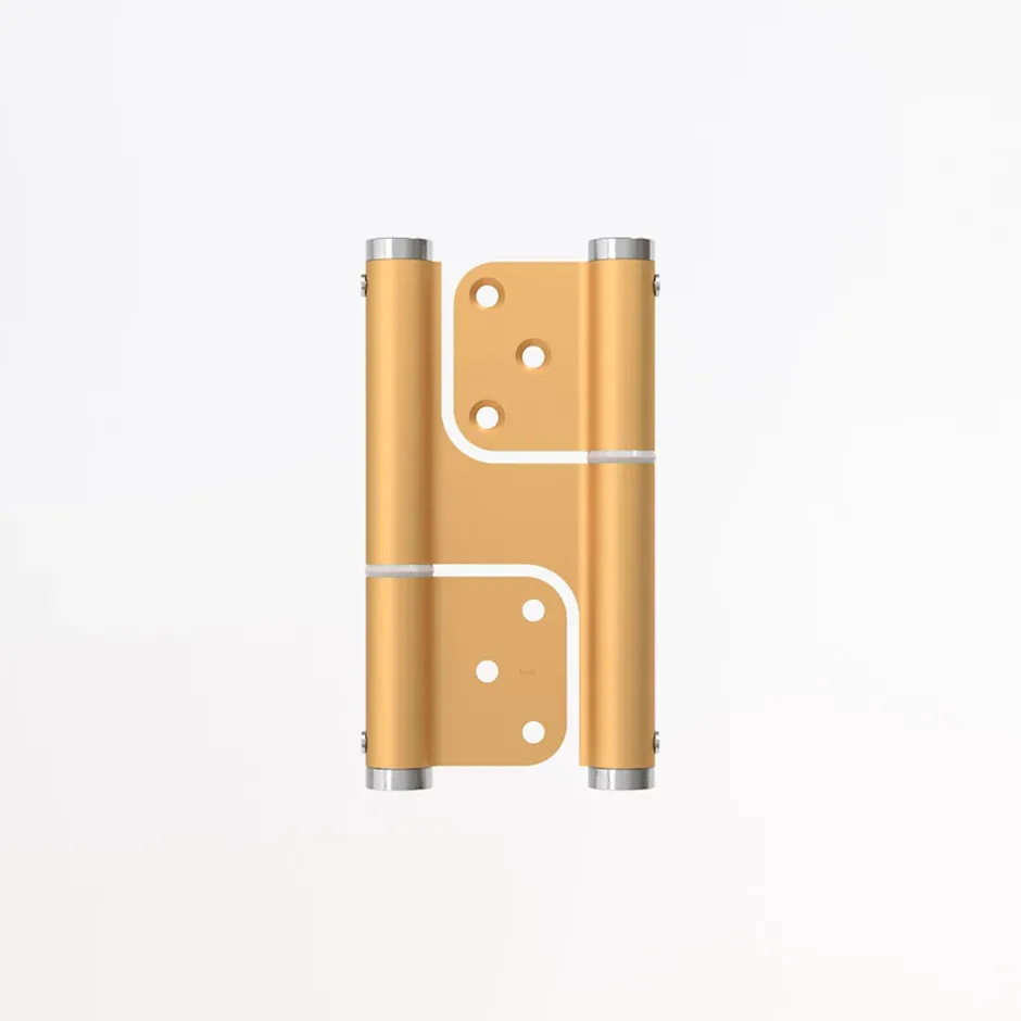 Charnière va et vient à ressort, 120X35 mm, mouvement 180 degrés, en aluminum anodisée or, posée totalement en applique,^Hardwarexchange Outlet