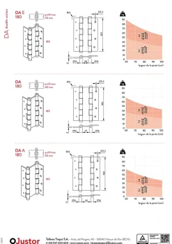 Charnière va et vient à ressort, 180X40 mm, en aluminium anodisée argent, pour porte de 40 mm.^Hardwarexchange Online