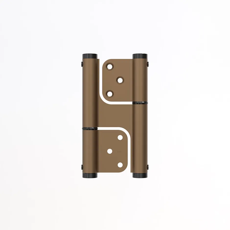 Charnière va et vient à ressort, 120X35 mm, mouvement 180degrés , en aluminum anodisée bronze, posée totalement en applique,-Hardwarexchange Hot