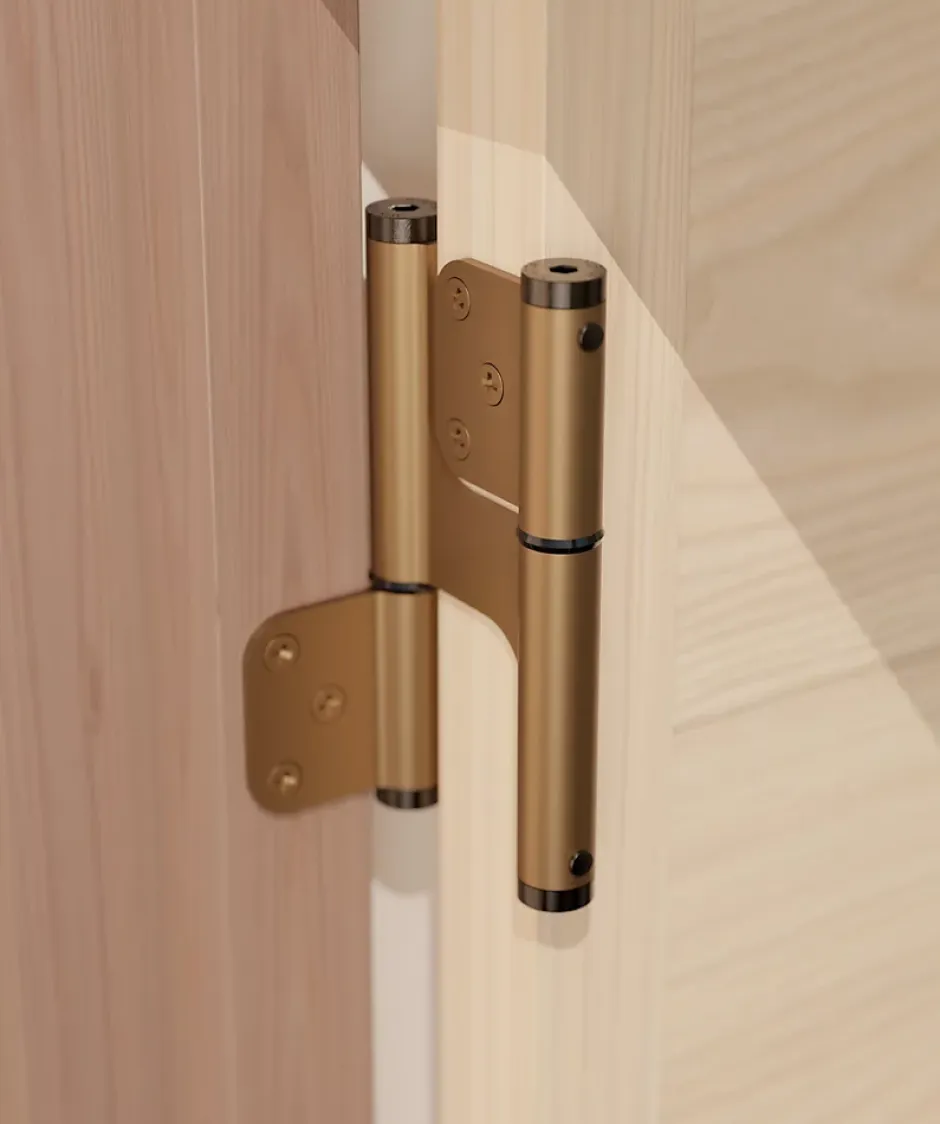 Charnière va et vient à ressort, 120X35 mm, mouvement 180degrés , en aluminum anodisée bronze, posée totalement en applique,-Hardwarexchange Hot