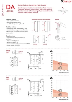 Charnière va et vient à ressort, 120X40 mm, en aluminium anodisée or, pour porte de 40 mm.^Hardwarexchange Sale