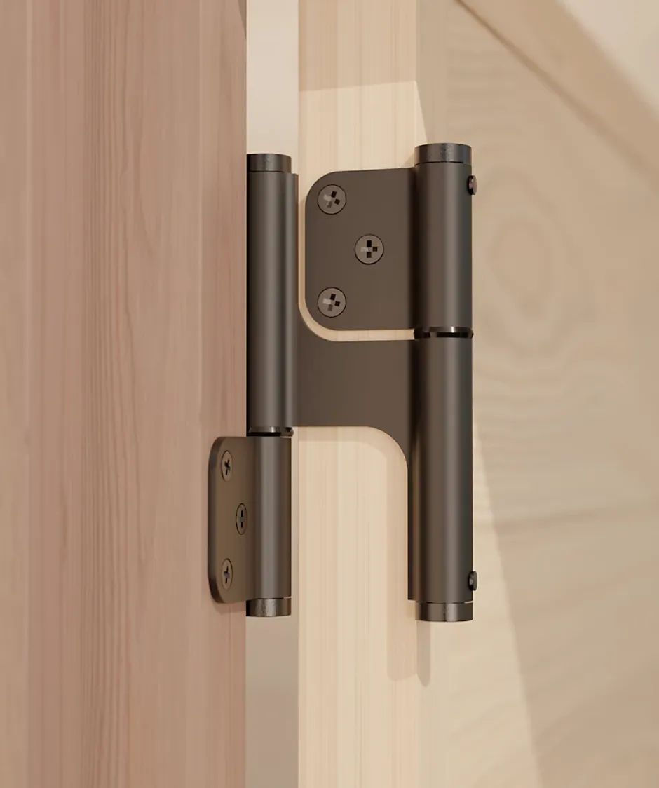 Charnière va et vient à ressort, 120X35 mm, mouvement 180 degrés, en aluminum Noir, posée totalement en applique,-Hardwarexchange Sale