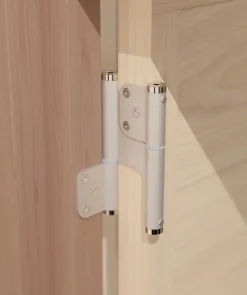 Charnière va et vient à ressort, 120X35 mm, mouvement 180 degrés, en aluminum anodisée argent, posée totalement en applique,-Hardwarexchange Outlet