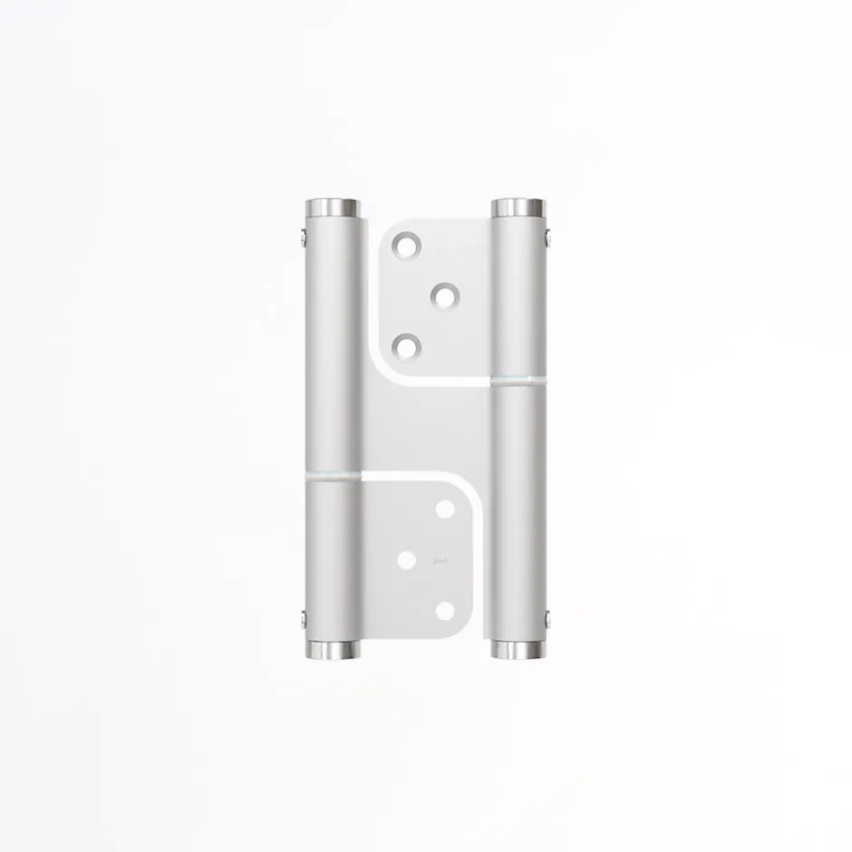 Charnière va et vient à ressort, 120X35 mm, mouvement 180 degrés, en aluminum anodisée argent, posée totalement en applique,-Hardwarexchange Outlet